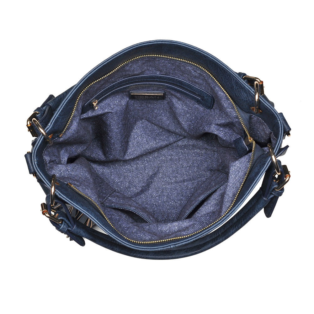 Product Image of Urban Expressions Finley Pebble Satchel NA-840611155290 View 4 | Navy