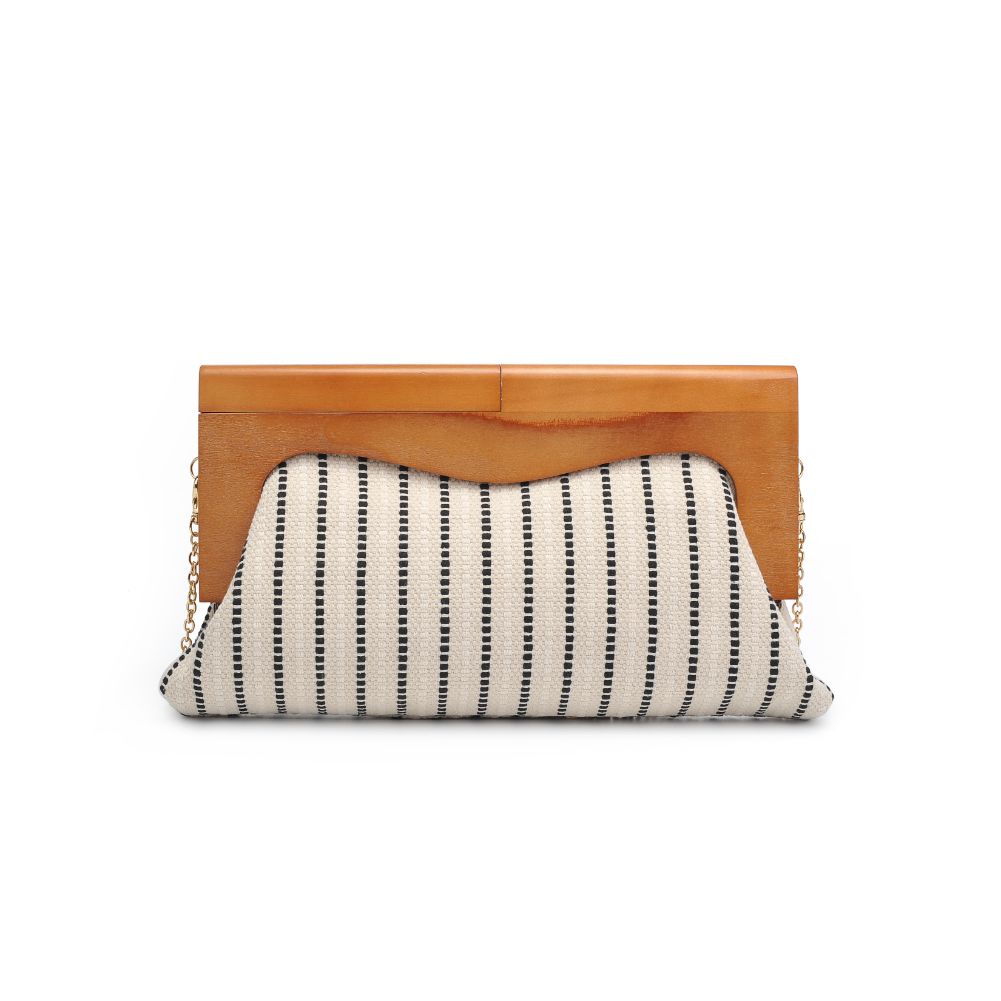 Product Image of Urban Expressions Calypso Clutch 840611182166 View 7 | Black White Stripe