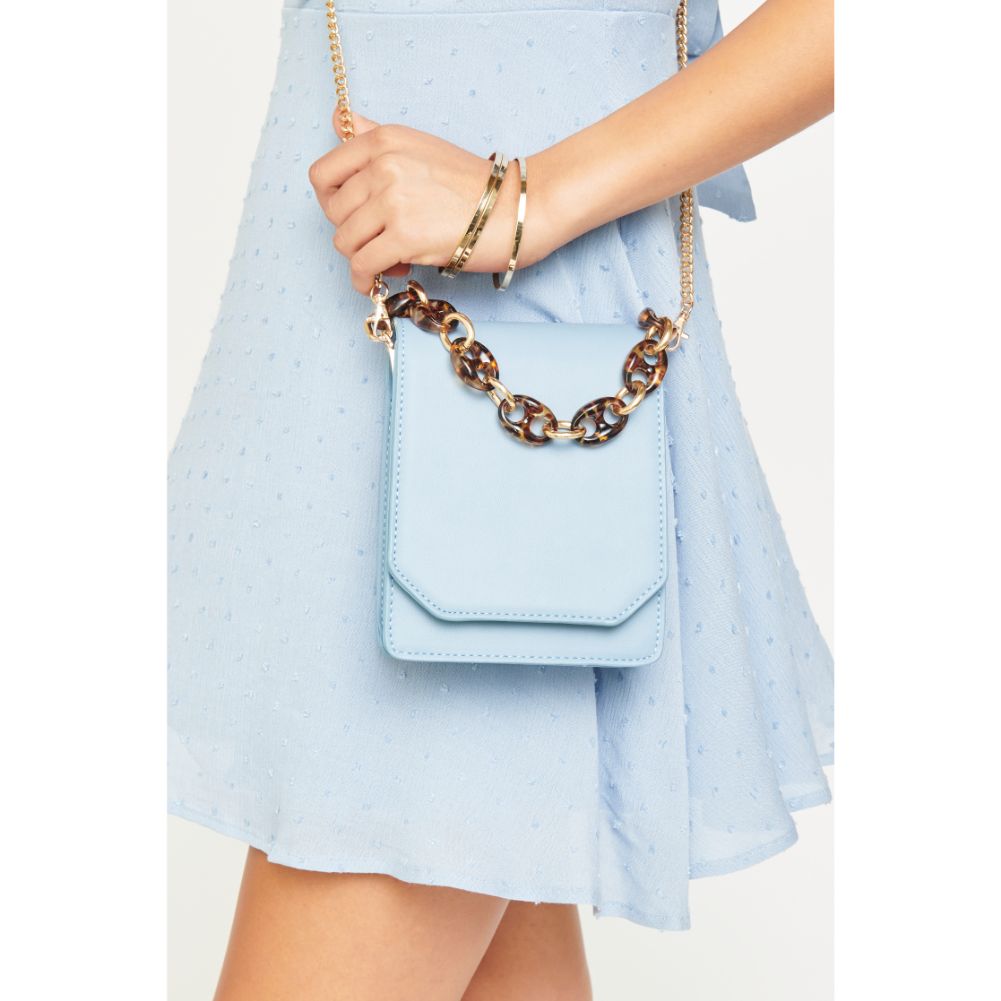 Woman wearing Powder Blue Urban Expressions Bobbie Crossbody 840611169945 View 2 | Powder Blue