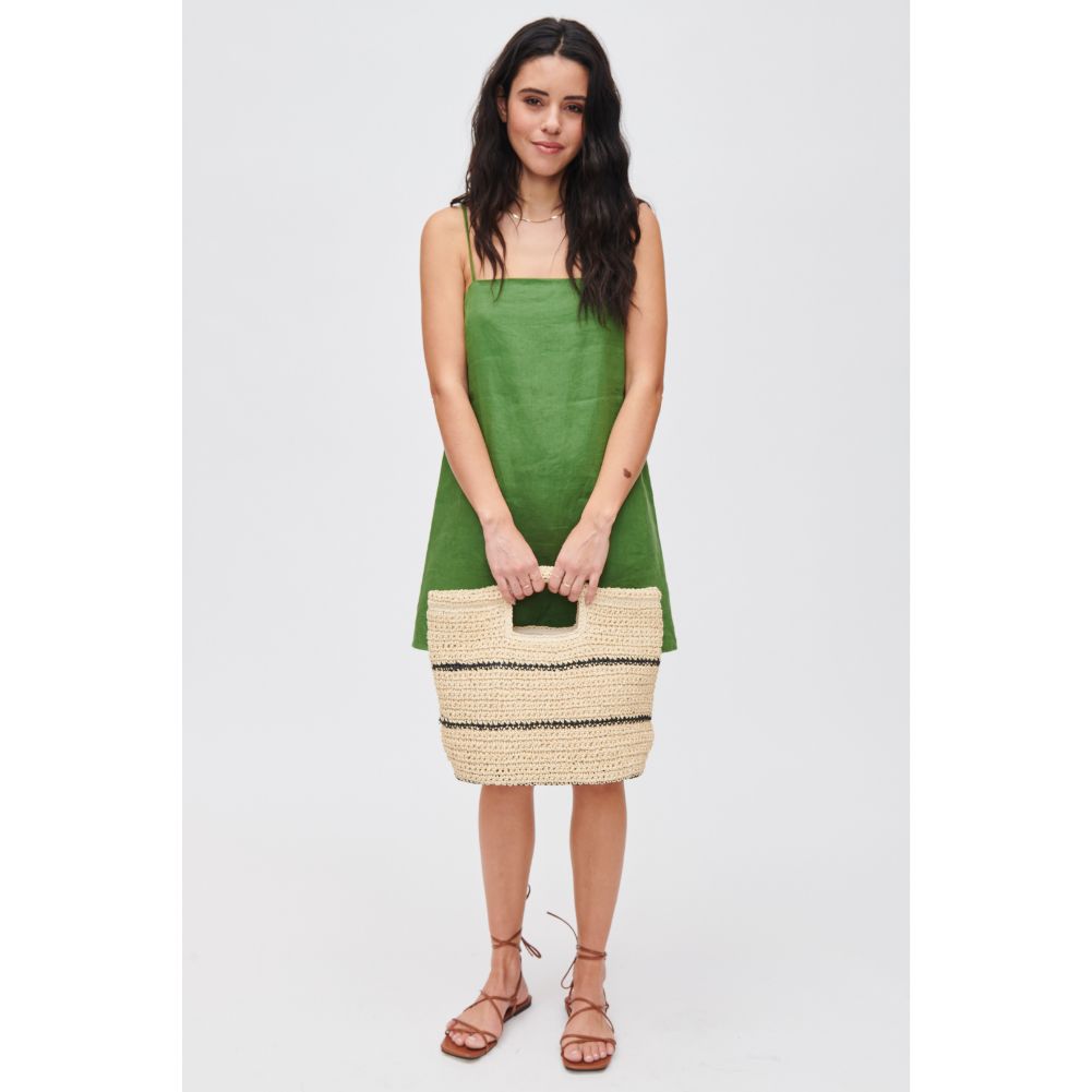 Woman wearing Natural Black Urban Expressions Cassius Tote 840611108470 View 3 | Natural Black