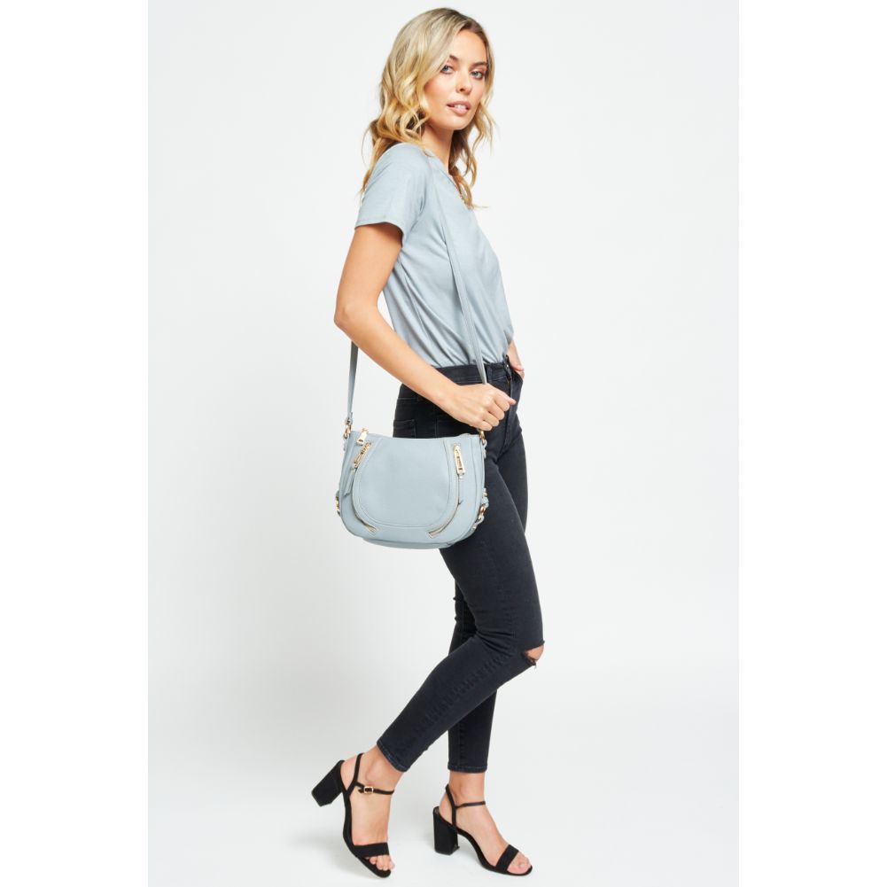 Woman wearing Storm Blue Urban Expressions Sadie Crossbody 840611177155 View 3 | Storm Blue
