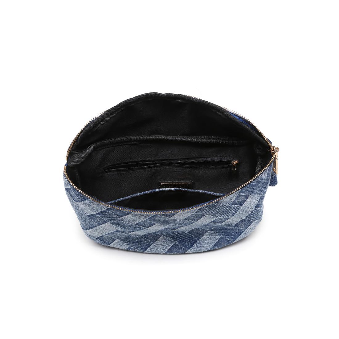 Woman wearing Denim Urban Expressions Leslie Belt Bag 840611160744 View 9 | Denim