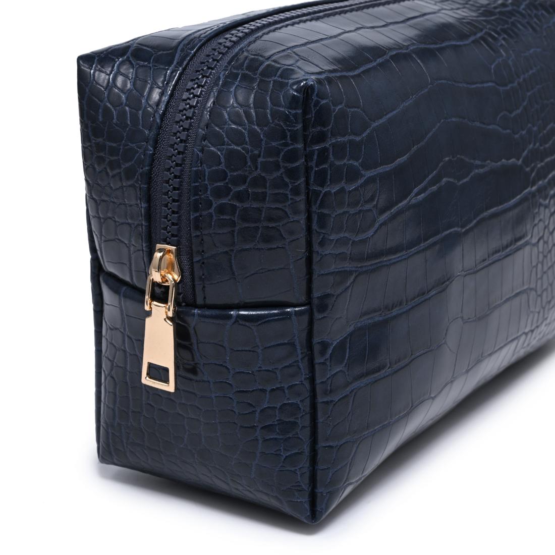 Urban Essentials Croc Chic Cosmetic & Travel Organizer Pouch 840504210570 View 8 | Navy
