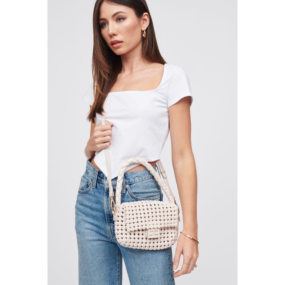 Woman wearing Cream Urban Expressions Imelda Baguette 818209015318 View 2 | Cream