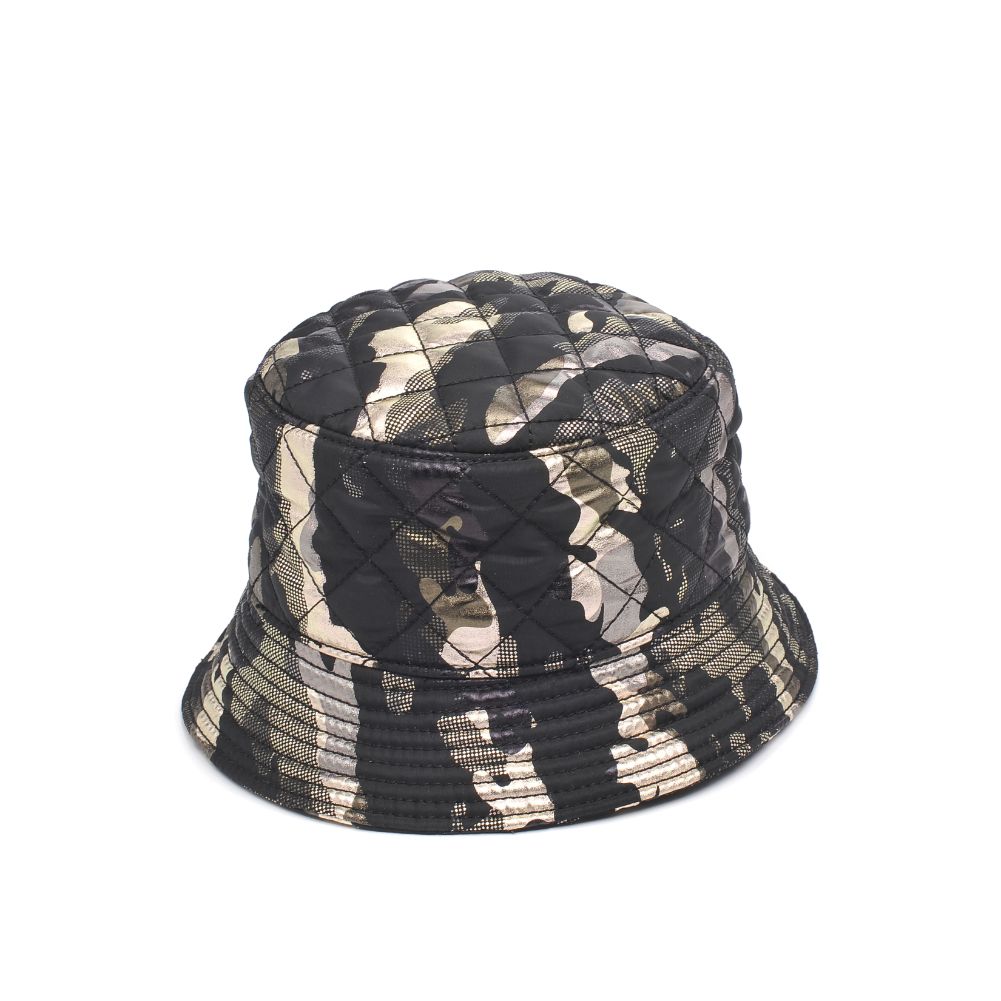 Product Image of Urban Expressions Quilted Nylon Bucket Hat Bucket Hat 818209014878 View 5 | Green Metallic Camo