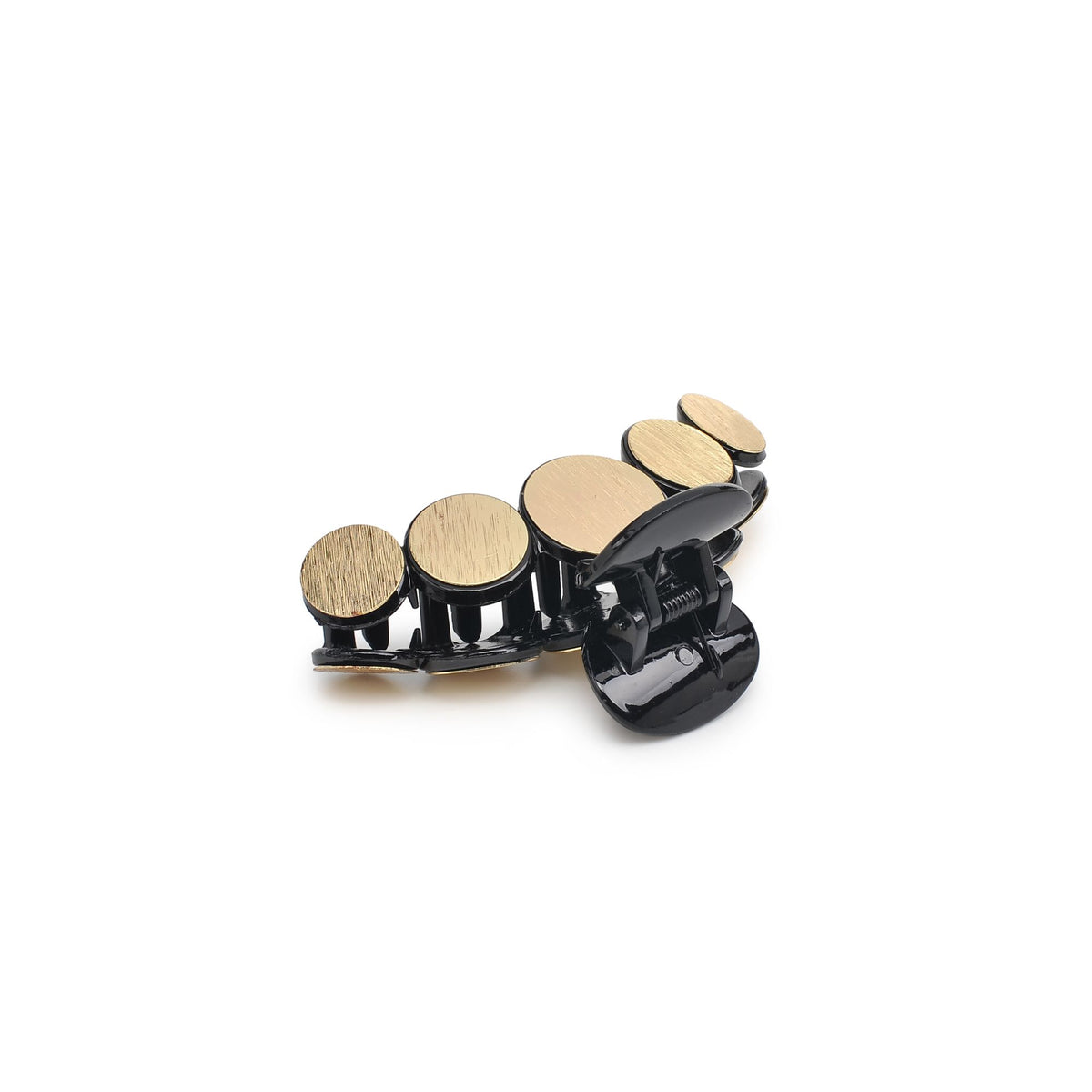 Urban Expressions Metallic Disc Plated Hair Claw - 2 Pack Hair Claw 818209013918 View 3 | Black Gold