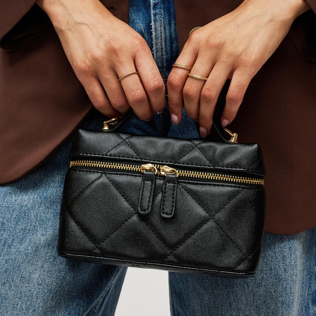 Woman wearing Black Urban Expressions Snow Crossbody 840504215353 View 2 | Black
