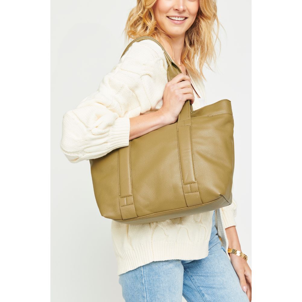 Woman wearing Olive Urban Expressions Finn Tote NA-840611156068 View 4 | Olive