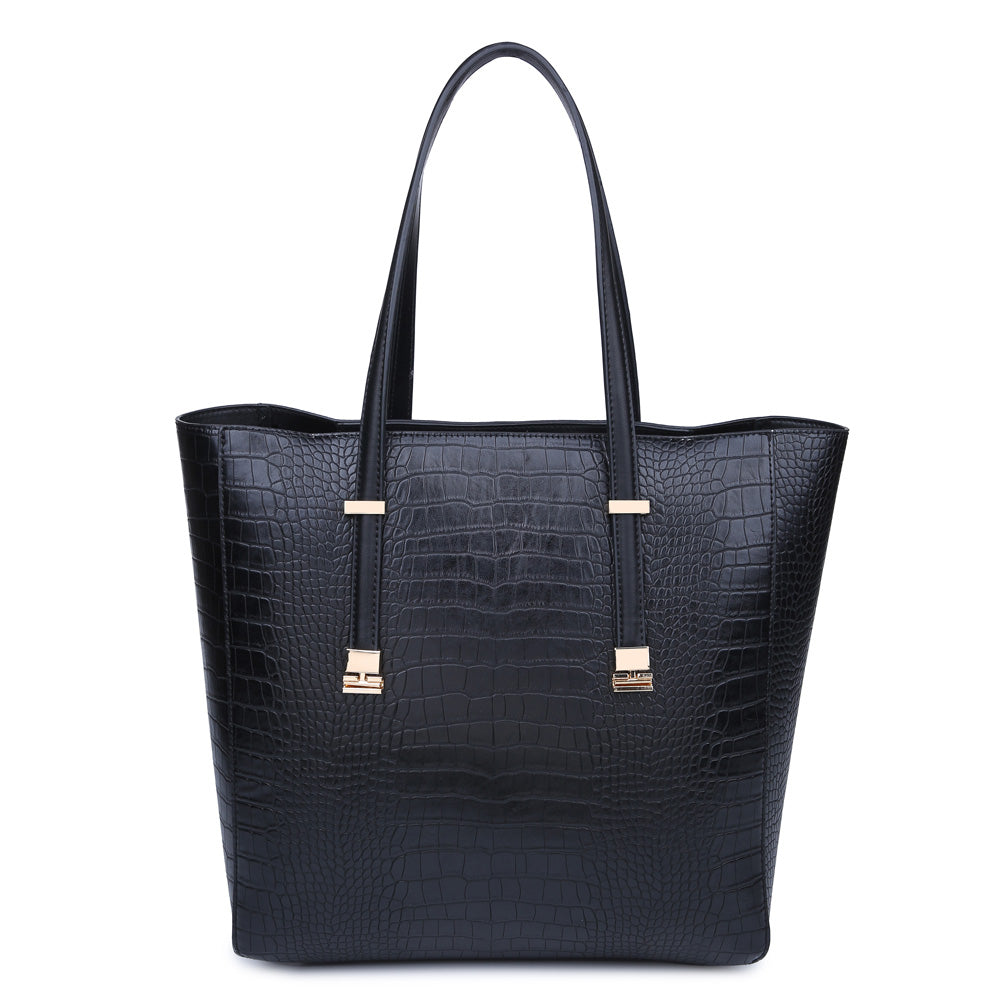 Product Image of Urban Expressions Claudia Tote NA-840611155566 View 3 | Black Croc