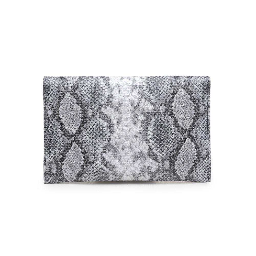 Product Image of Urban Expressions Mallory Clutch 840611173249 View 3 | Black White Snake