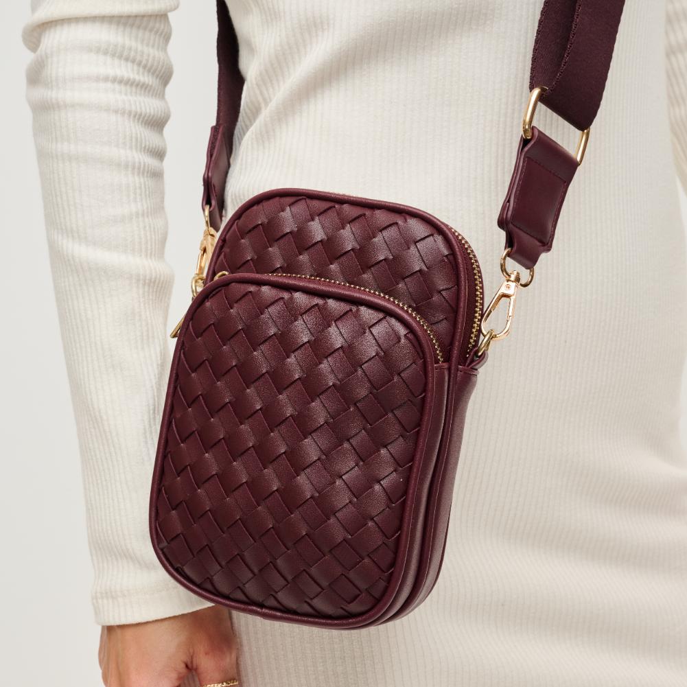 Woman wearing Wine Urban Expressions Celeste Crossbody 840611134691 View 4 | Wine