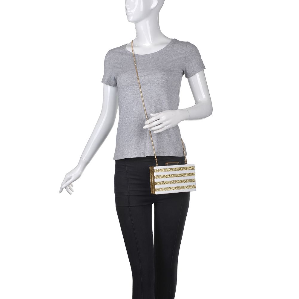 Product Image of Urban Expressions Ariel Evening Bag 840611171368 View 5 | White Gold