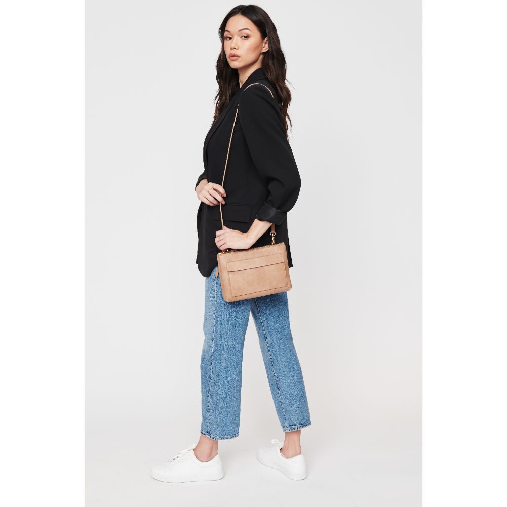 Woman wearing Natural Urban Expressions Morris Crossbody 840611105882 View 3 | Natural