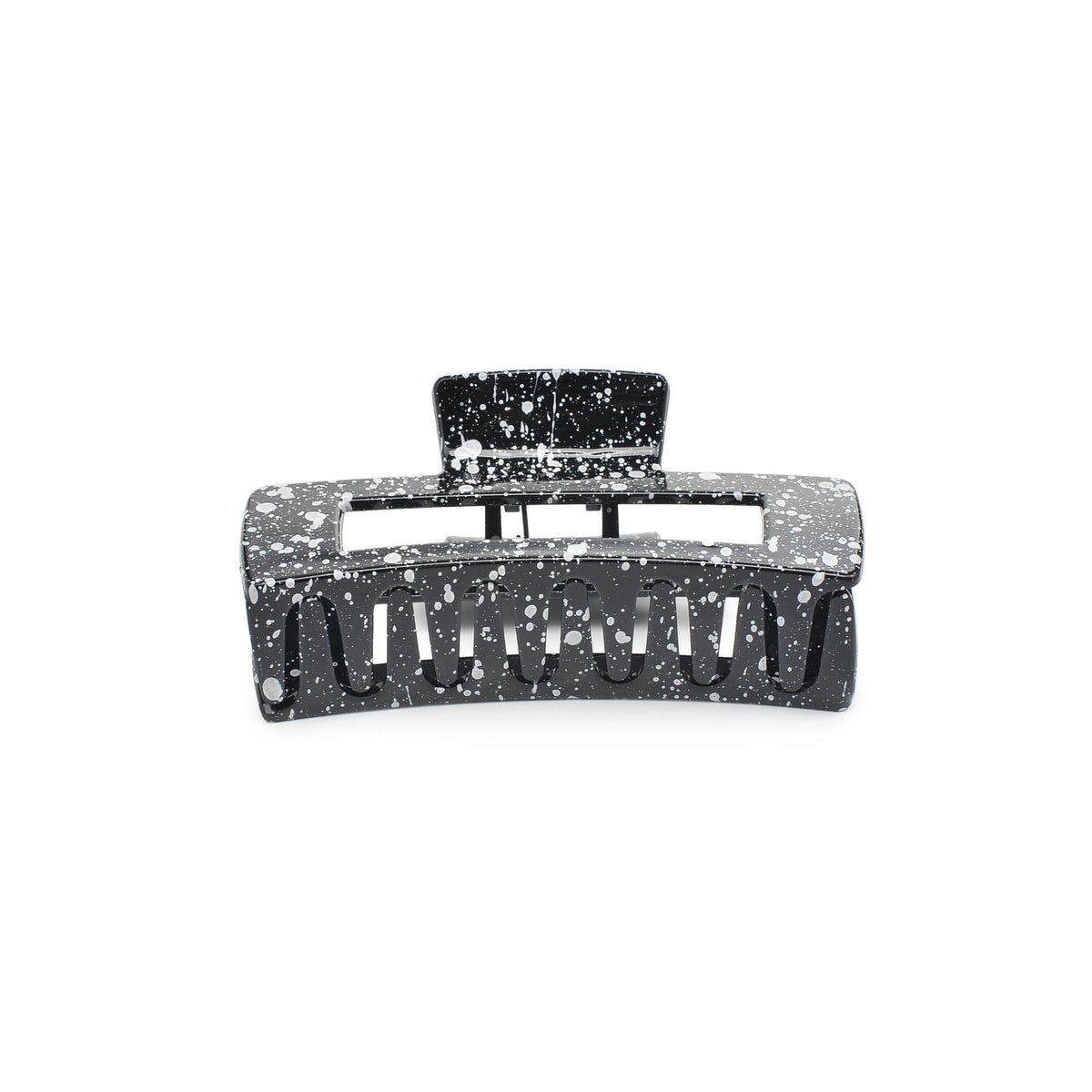 Urban Expressions Cutout Rectangle Large Jaw Hair Claw 818209013987 View 2 | Black White
