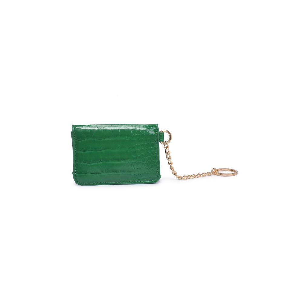 Woman wearing Kelly Green Urban Expressions Gia - Croco Card Holder 840611121646 View 7 | Kelly Green
