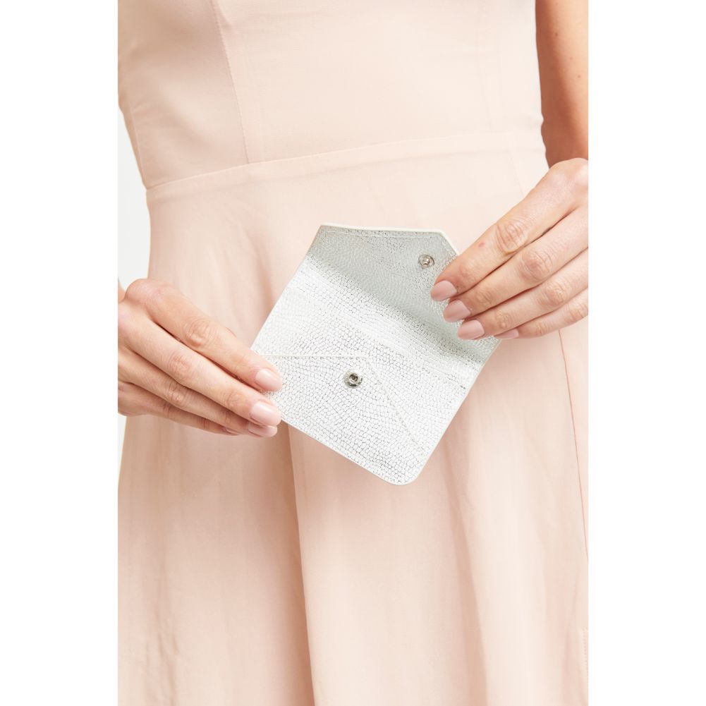 Woman wearing White Urban Expressions Fifi Exotic Card Holder NA-840611124296 View 2 | White