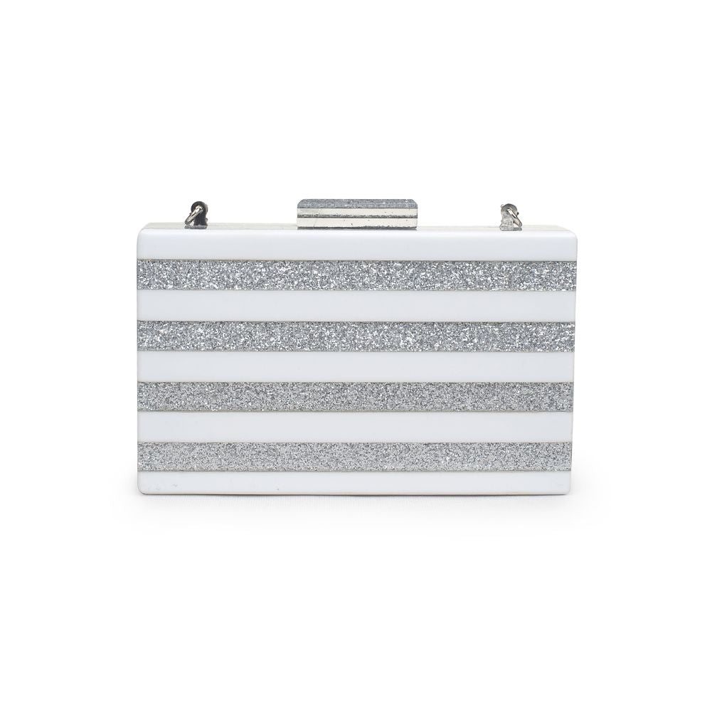 Product Image of Urban Expressions Ariel Evening Bag 840611171375 View 3 | White Silver