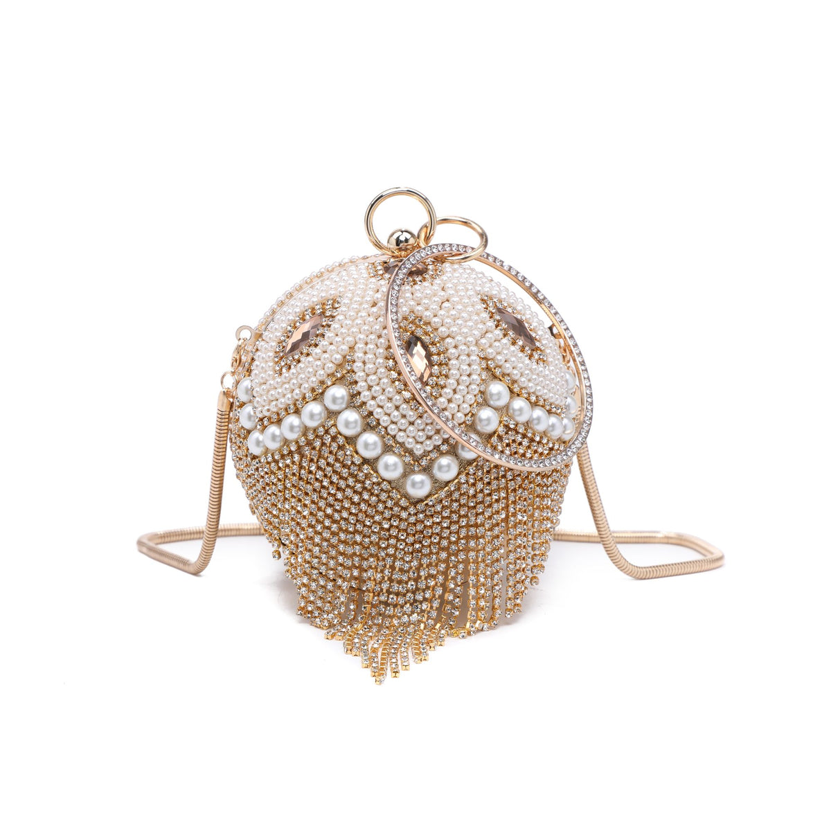 Product Image of Urban Expressions Priyanka Evening Bag 818209014458 View 5 | Gold White