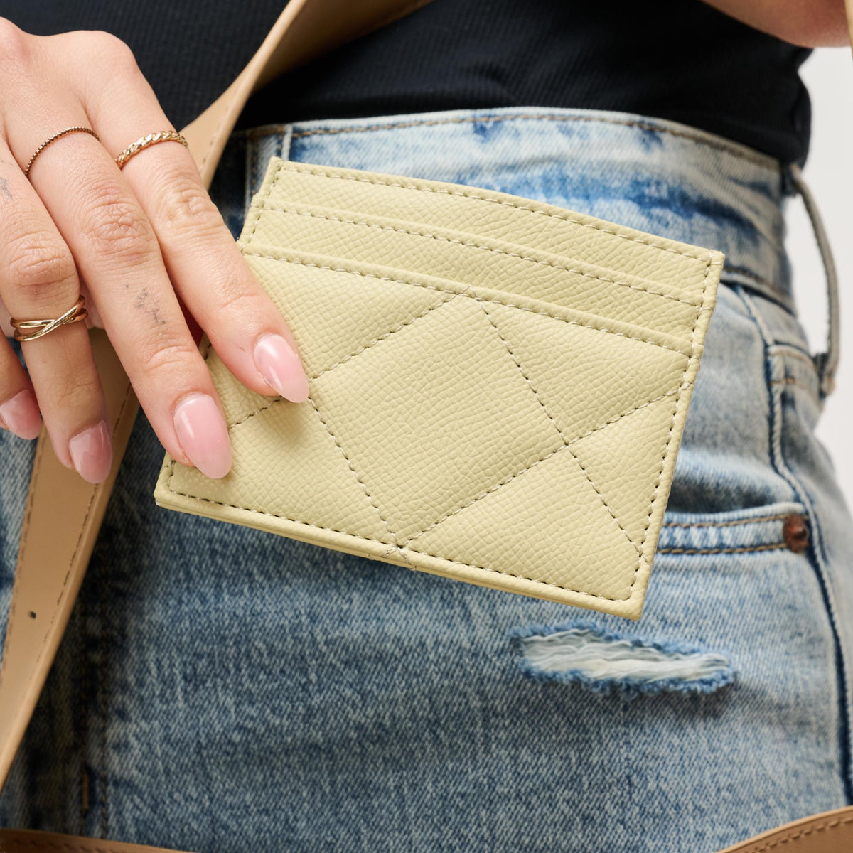 Woman wearing Butter Urban Expressions Lainey Card Holder 840504203916 View 2 | Butter