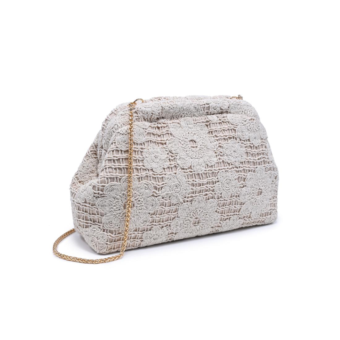 Woman wearing Ivory Urban Expressions Ophelia Clutch 840504204487 View 6 | Ivory