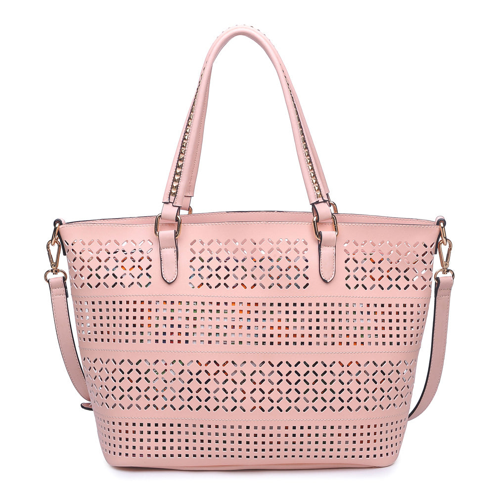 Woman wearing Pink Urban Expressions Mackenzie Tote NA-840611143365 View 5 | Pink