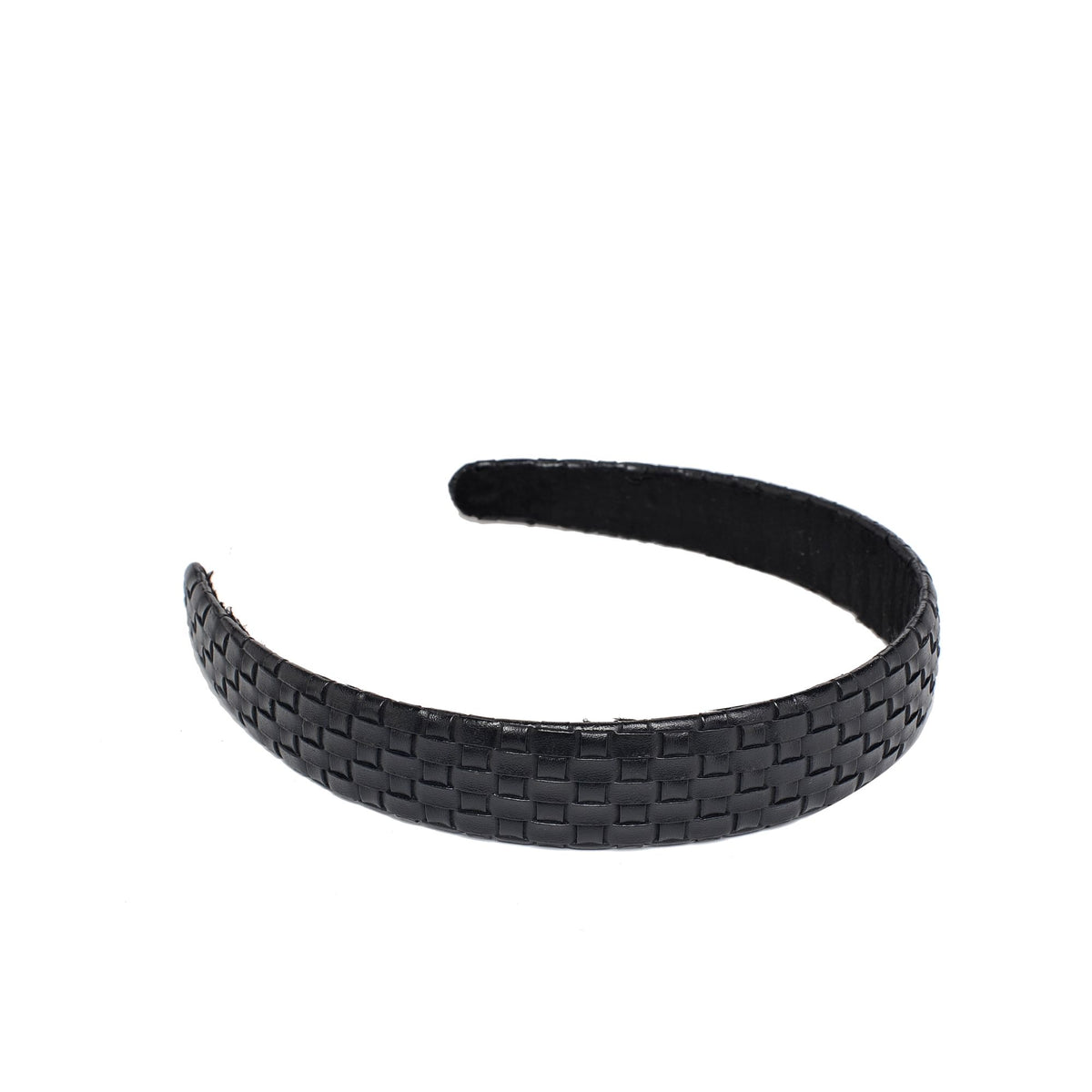 Product Image of Urban Expressions Embossed Woven Vegan Leather Headband Headband 818209014229 View 5 | Black