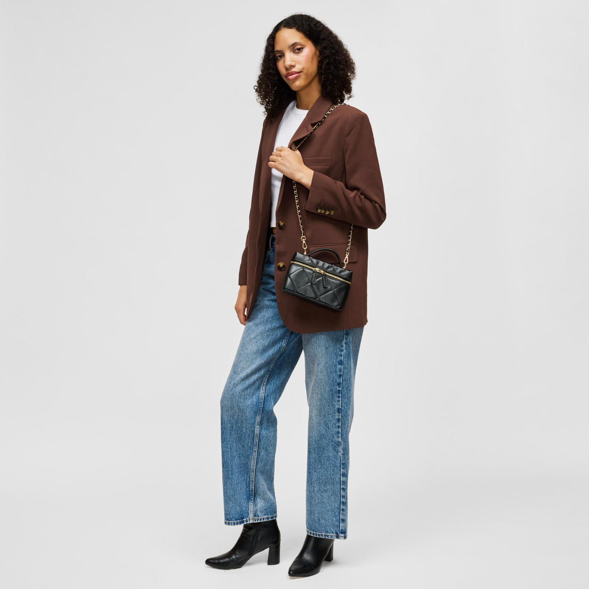 Woman wearing Black Urban Expressions Snow Crossbody 840504215353 View 4 | Black