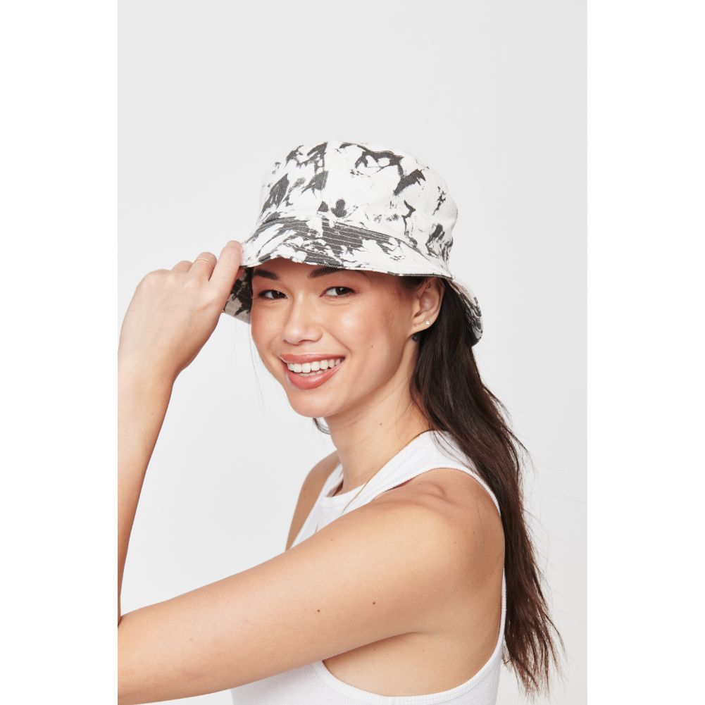 Urban Expressions Tie Dye Bucket Hat in White