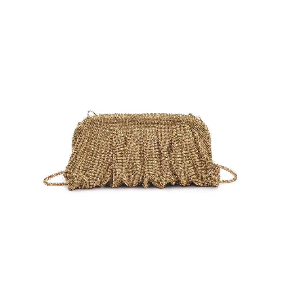 Woman wearing Gold Urban Expressions Irina Evening Bag 840611109392 View 5 | Gold