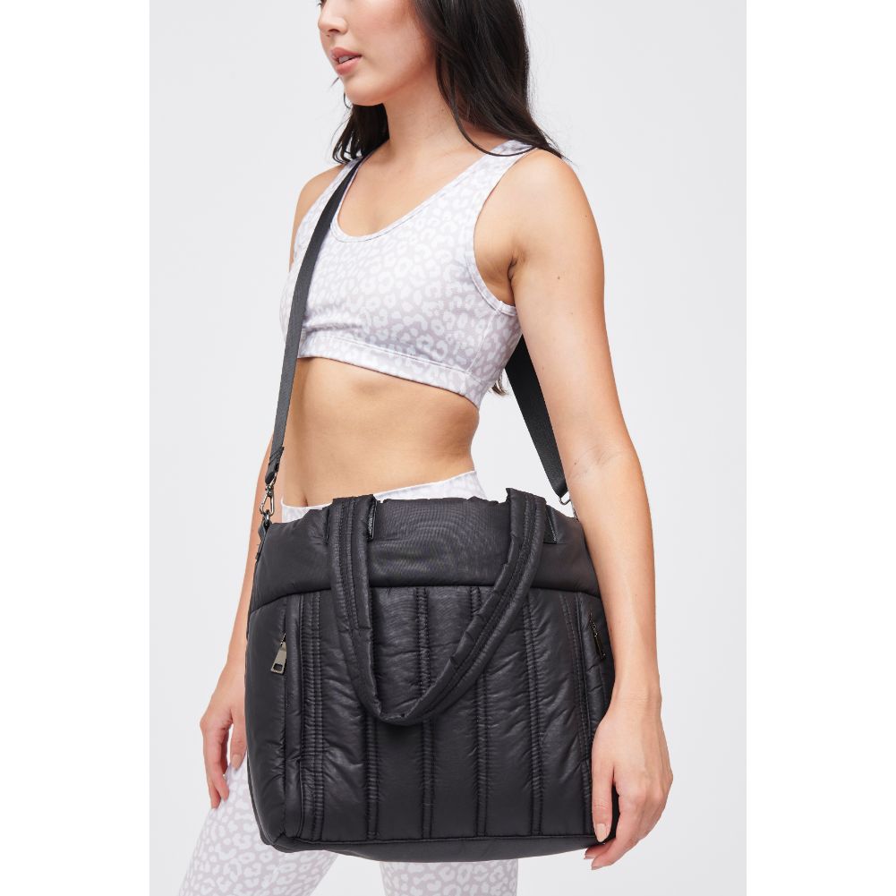 Woman wearing Black Urban Expressions Ellis Tote 840611182678 View 3 | Black