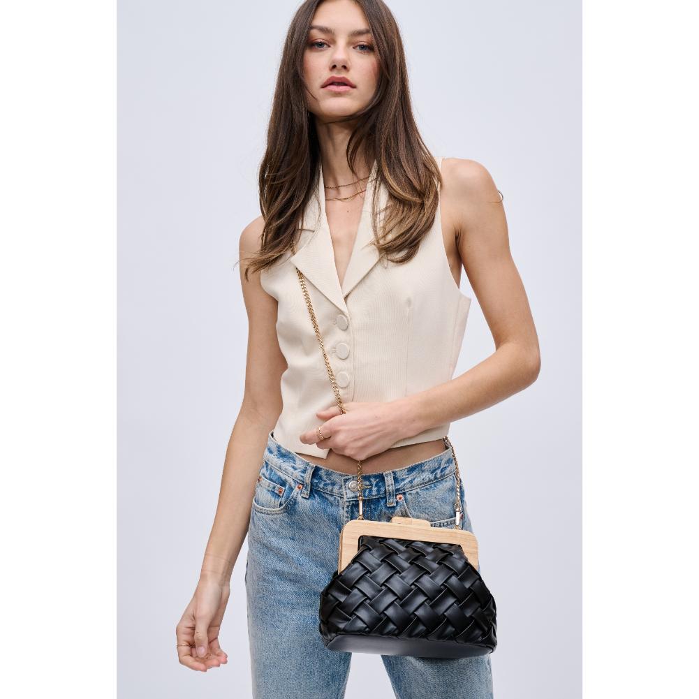 Woman wearing Black Urban Expressions Matilda Clutch 840611192073 View 2 | Black
