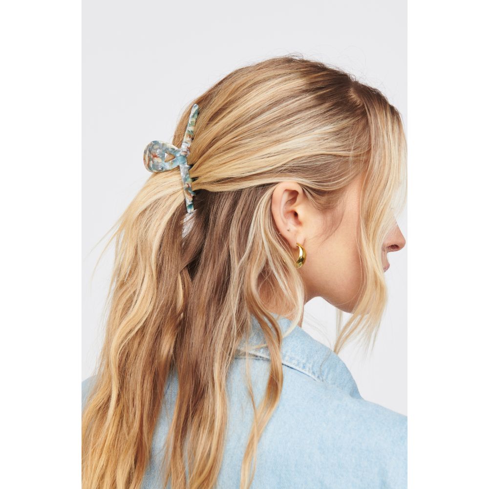 Woman wearing Sky Blue Urban Expressions Celestina - Hair Claw Hair Claw 818209013307 View 1 | Sky Blue