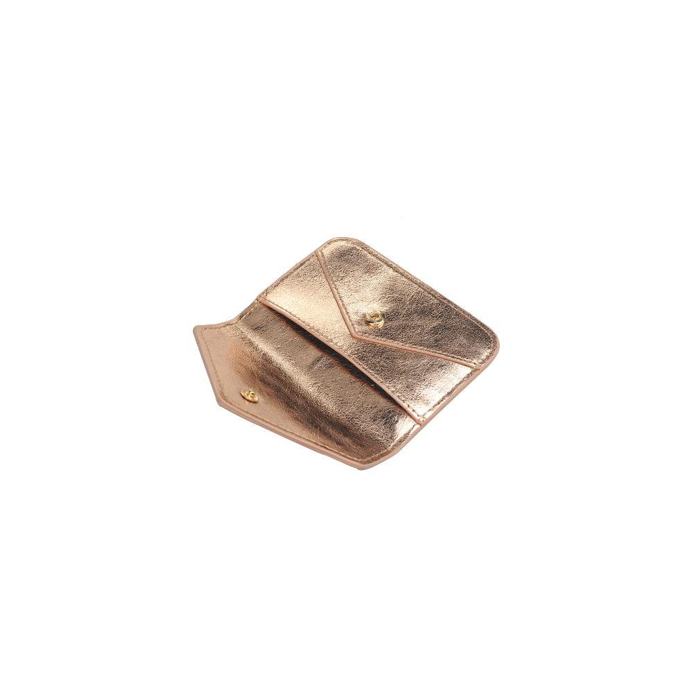 Woman wearing Rose Gold Urban Expressions Fifi Metallic Card Holder 840611119438 View 9 | Rose Gold