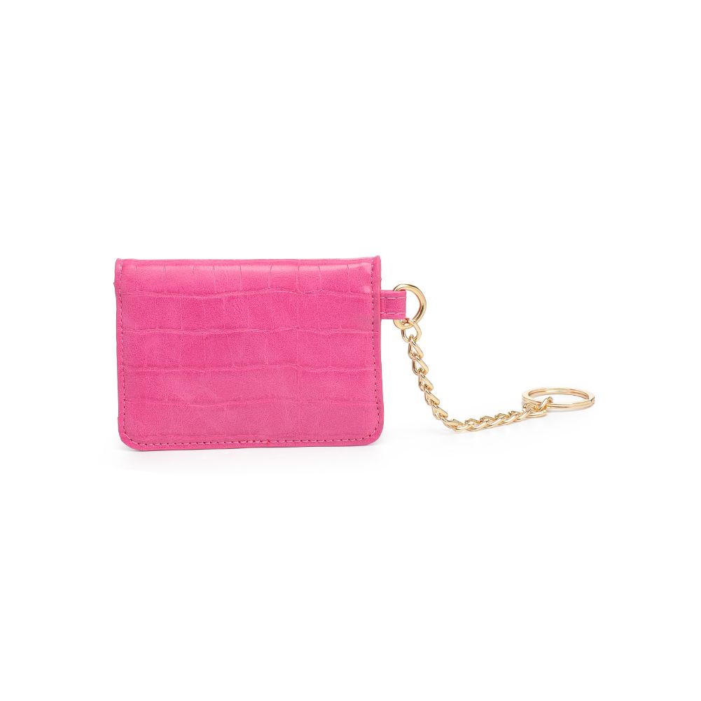 Woman wearing Hot Pink Urban Expressions Gia - Croco Card Holder 840611108487 View 7 | Hot Pink