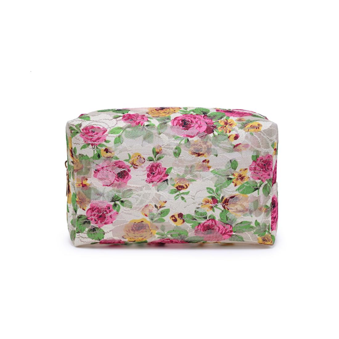 Urban Essentials Petal Play Cosmetic & Travel Organizer Pouch 840504207471 View 5 | Floral Cream