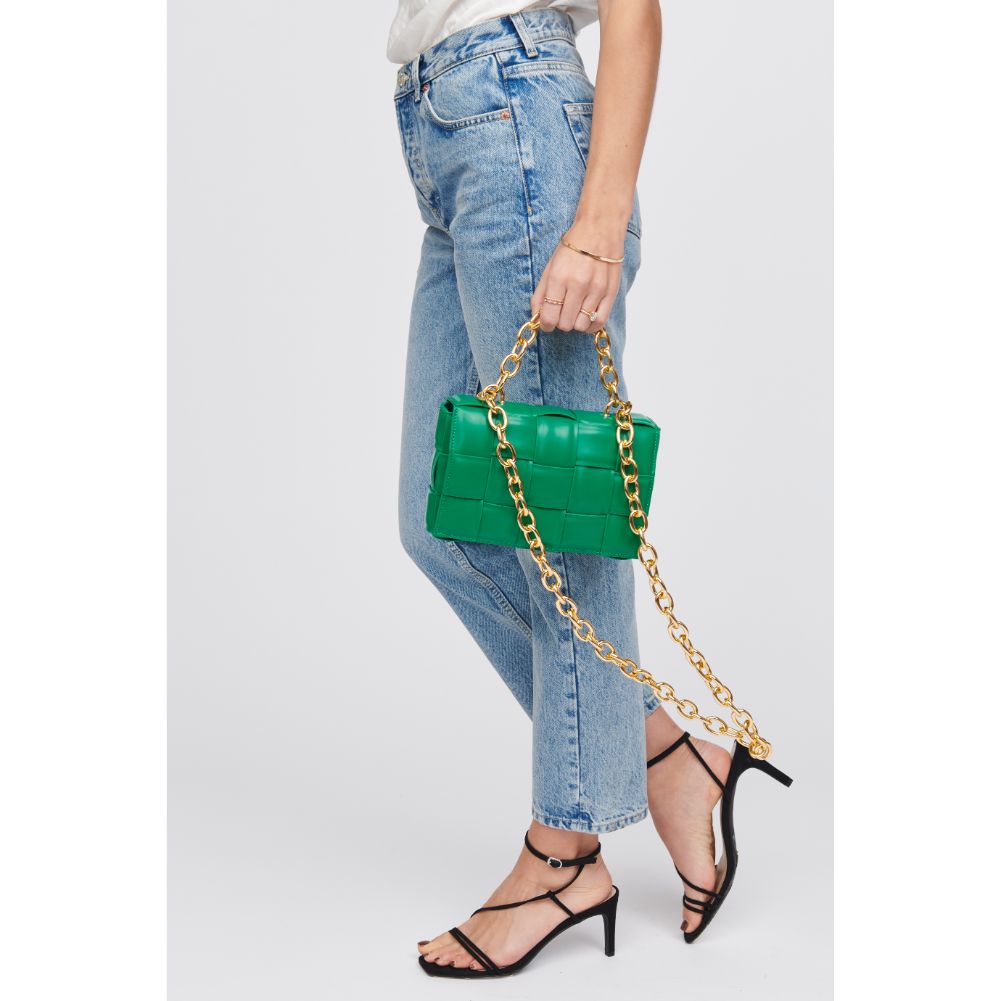 Woman wearing Kelly Green Urban Expressions Ines Crossbody 818209015059 View 2 | Kelly Green