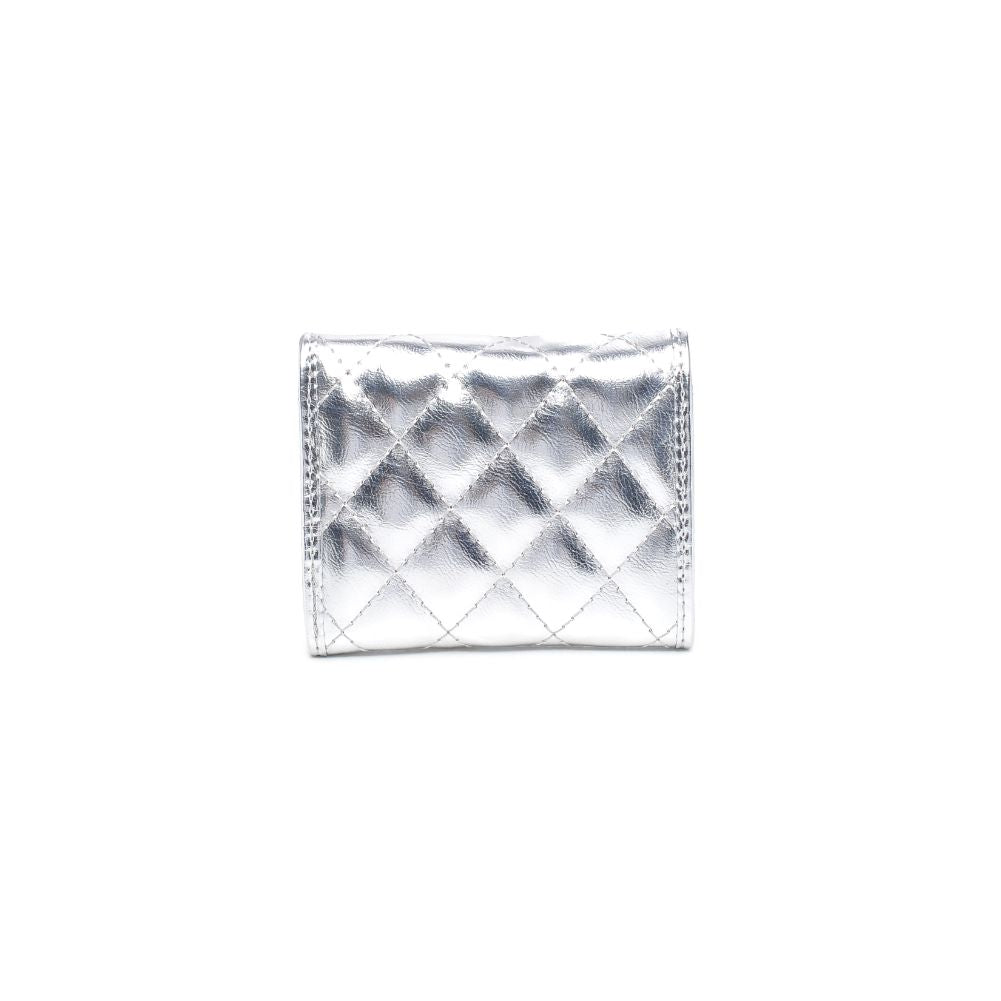 Woman wearing Silver Urban Expressions Shantel - Quilted Wallet 840611104762 View 7 | Silver
