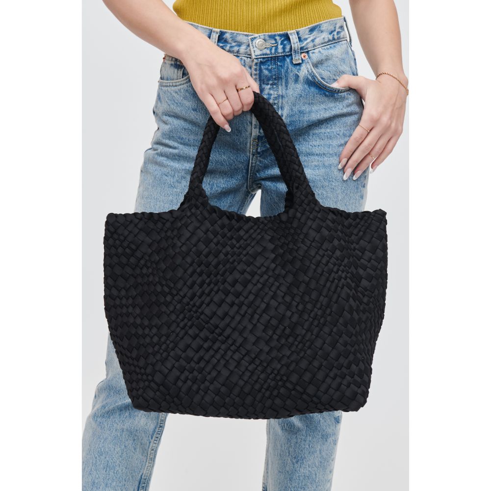 Woman wearing Black Urban Expressions Azadi Tote 840611186942 View 4 | Black