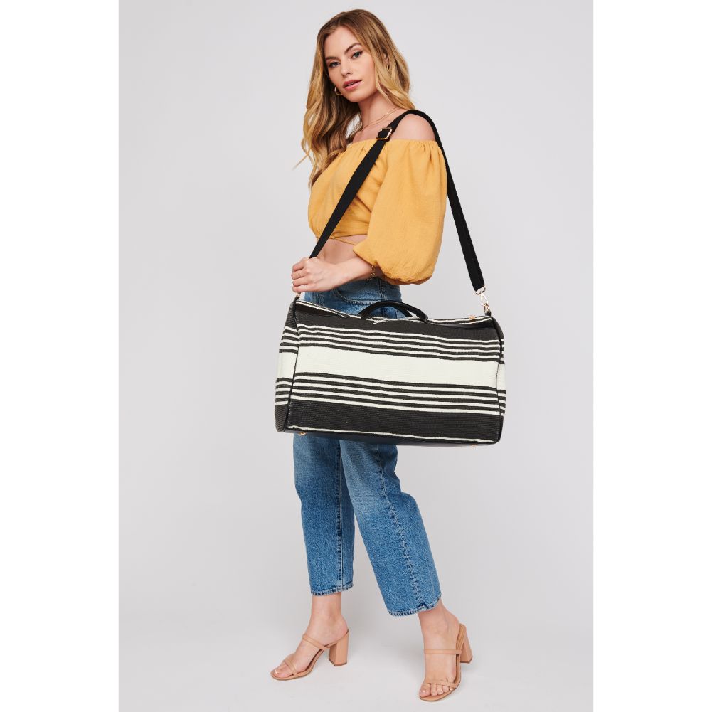 Woman wearing Black White Urban Expressions Winslow Weekender 818209018975 View 2 | Black White