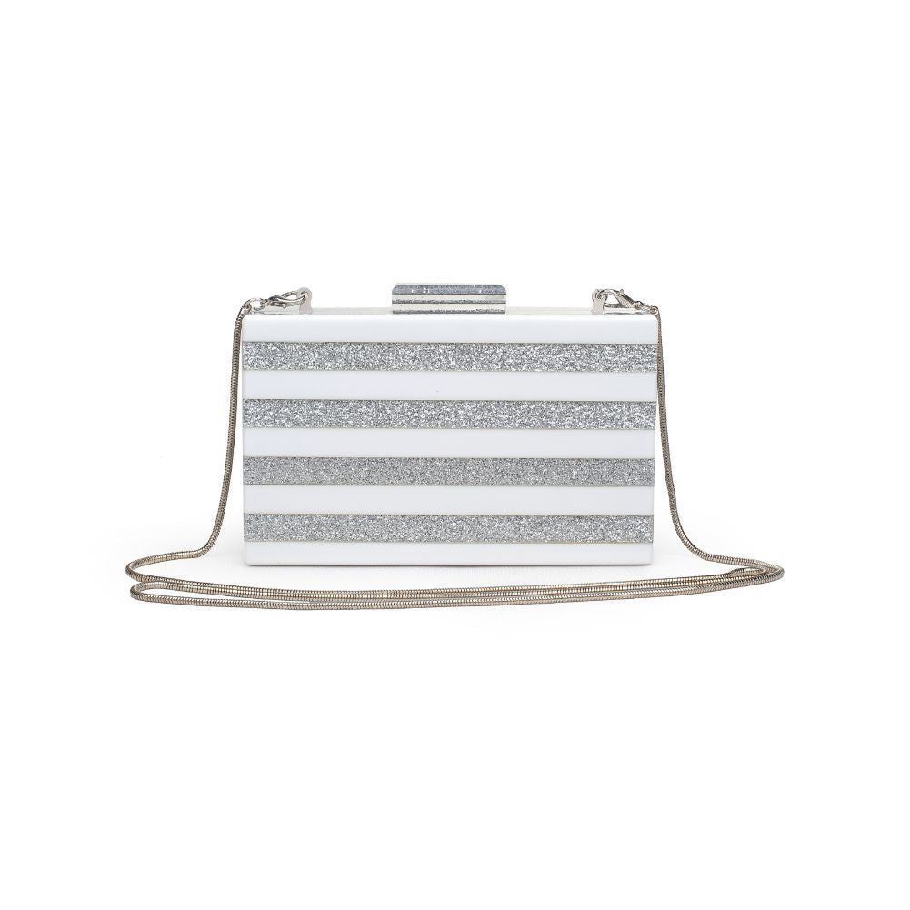 Product Image of Urban Expressions Ariel Evening Bag 840611171375 View 1 | White Silver