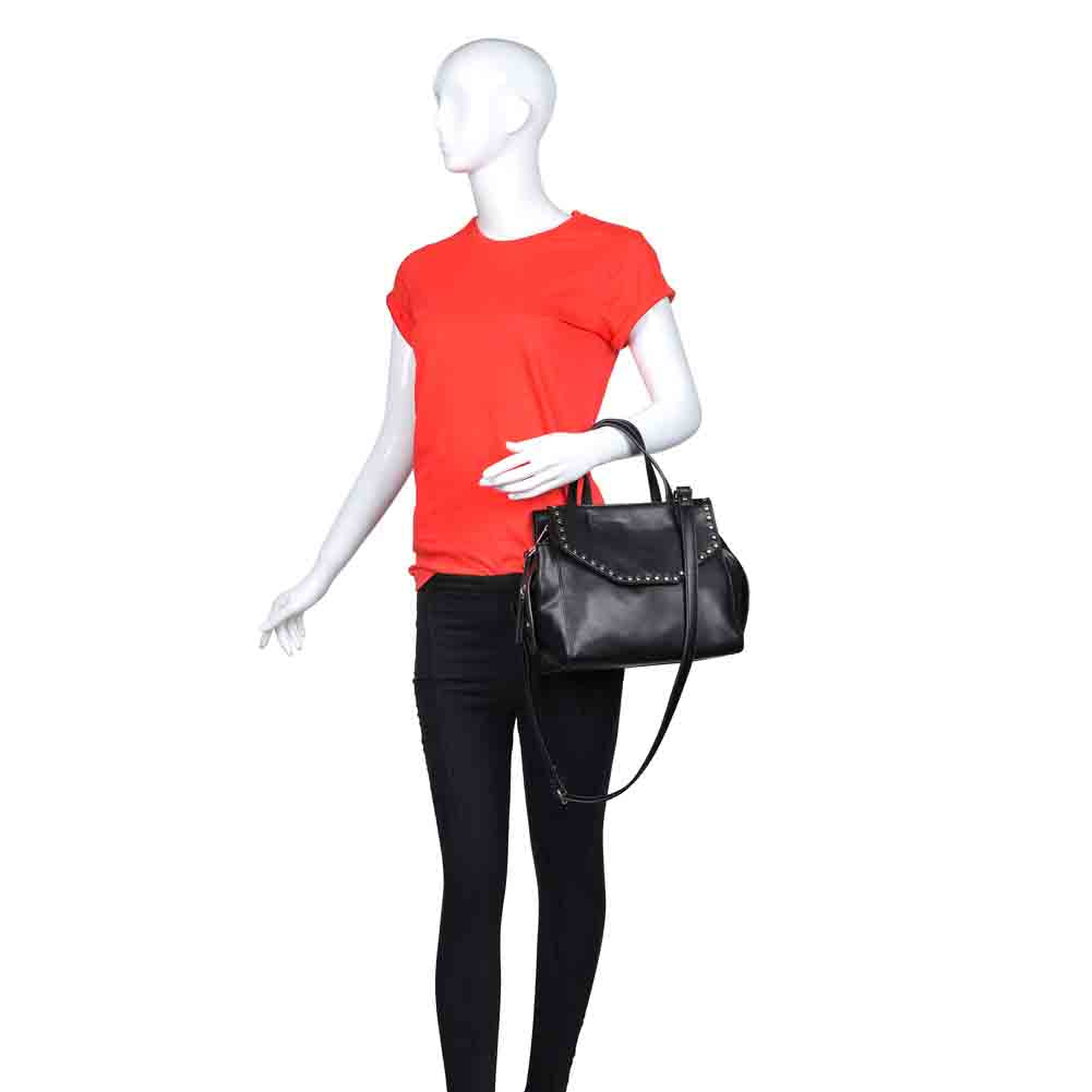 Product Image of Urban Expressions Edison Satchel NA-840611147462 View 5 | Black