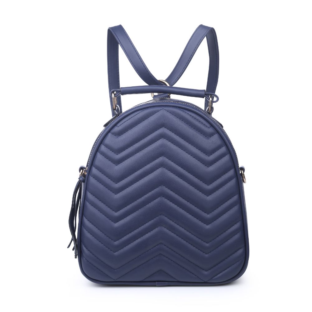 Product Image of Urban Expressions Constance V Stitch Double Zip Backpack 840611168580 View 1 | Blue