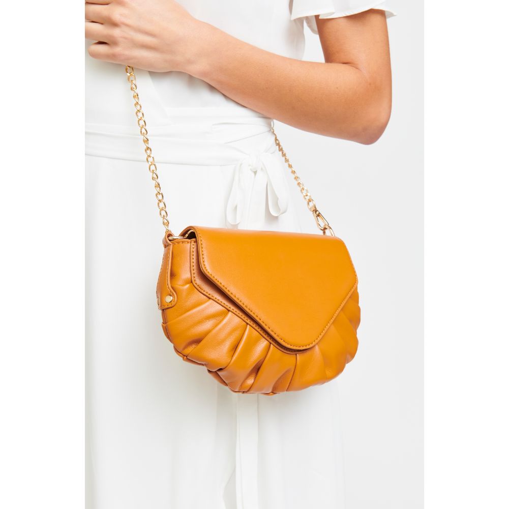 Woman wearing Tan Urban Expressions Gemma Crossbody 840611179463 View 2 | Tan