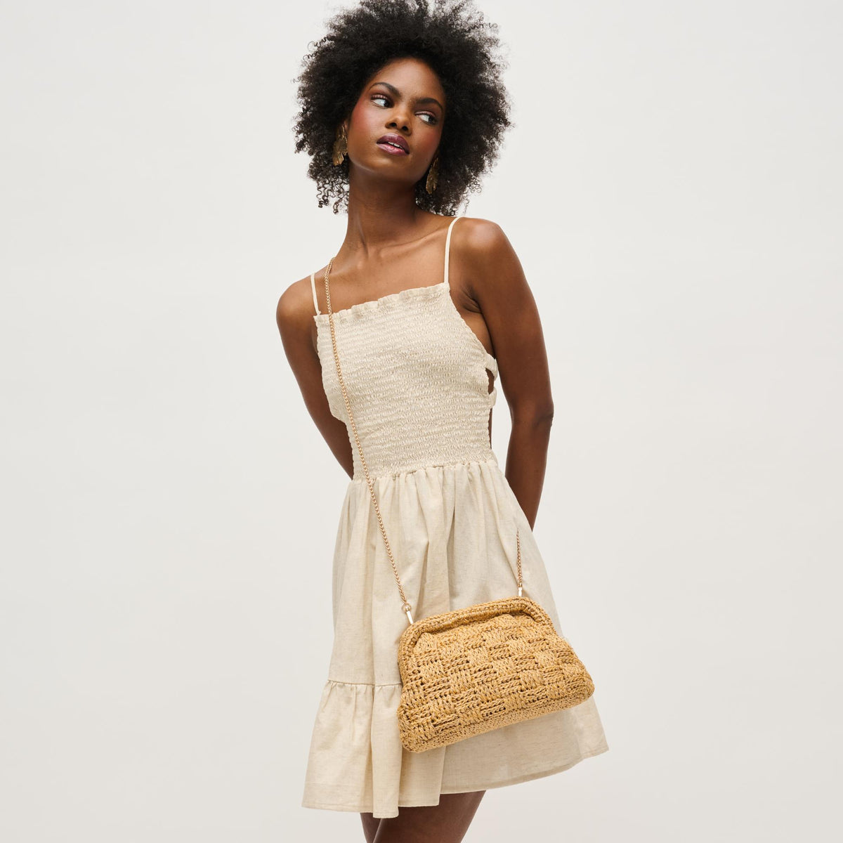 Woman wearing Natural Urban Expressions Annie Clutch 840611146274 View 3 | Natural
