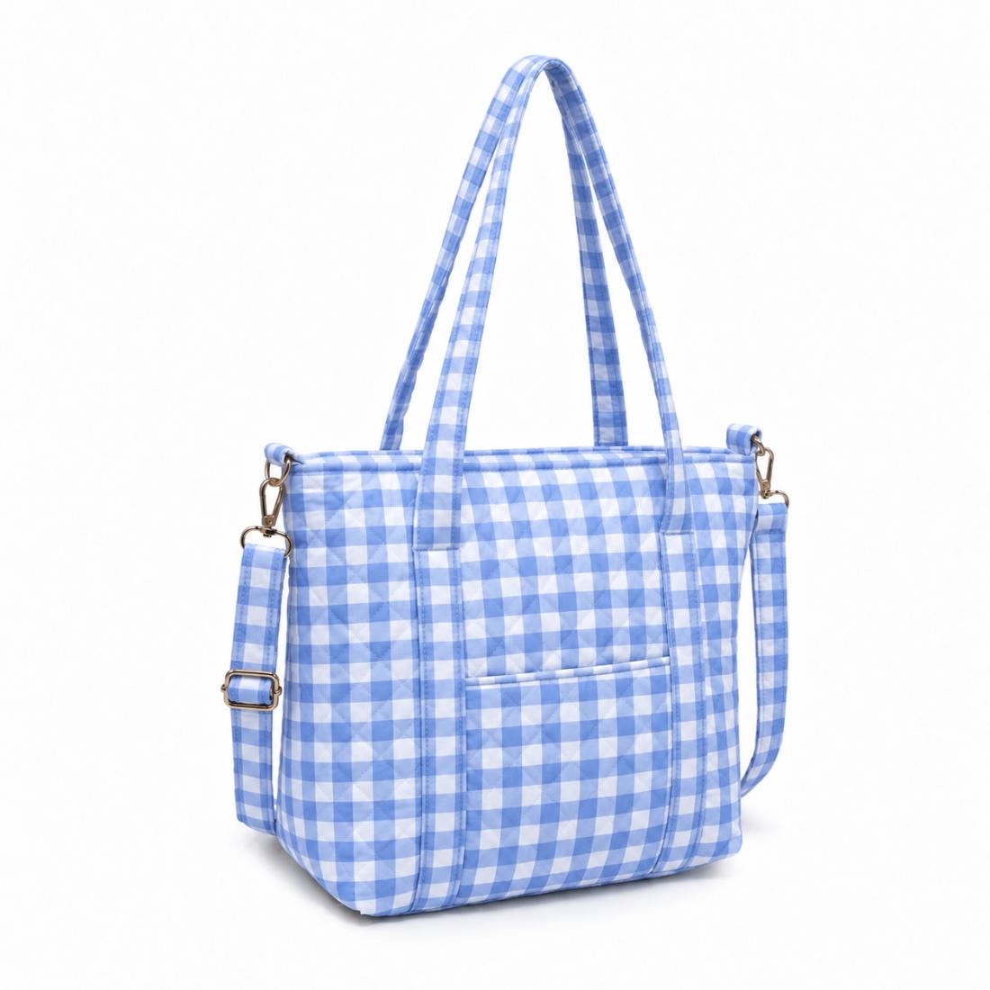 Urban Essentials Checkmate - Mini Tote Crossbody 840504216770 View 1 | Light Blue