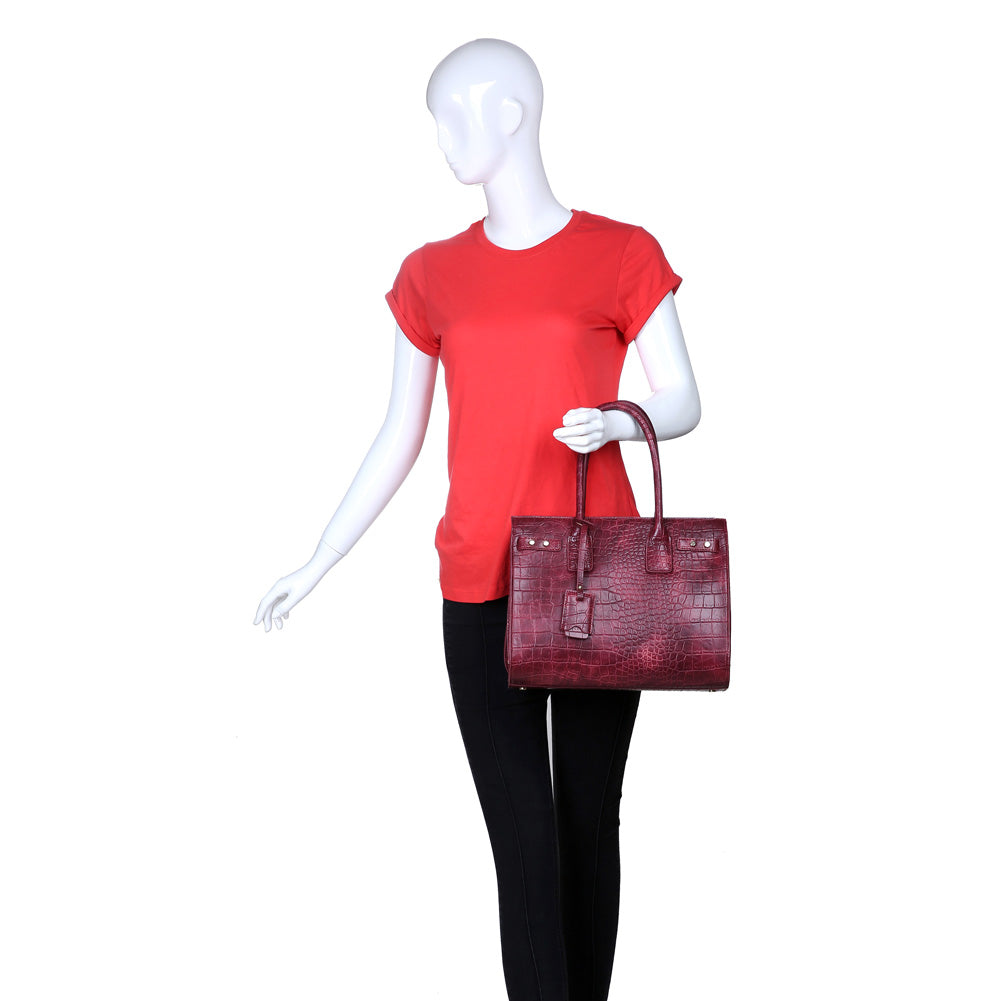Product Image of Urban Expressions Spears Tote NA-840611155528 View 5 | Burgundy