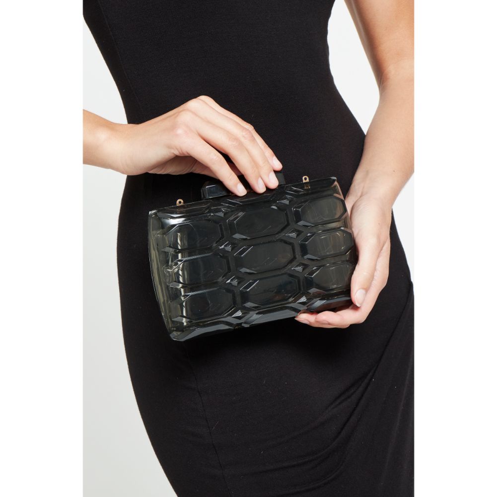 Woman wearing Smoke Urban Expressions Rexha Evening Bag 840611171634 View 3 | Smoke