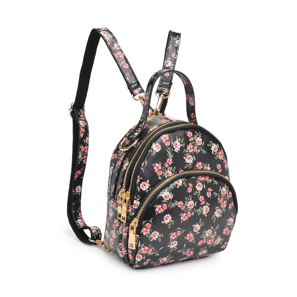 Product Image of Urban Expressions Nichole Floral Backpack 840611181190 View 6 | Black