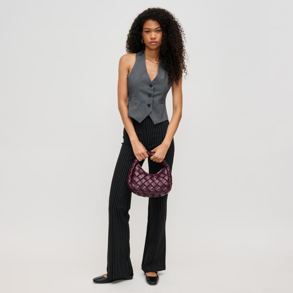 Woman wearing Wine Urban Expressions Noreen Clutch 840611193667 View 4 | Wine