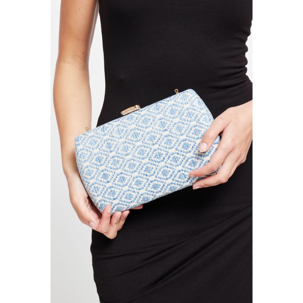 Woman wearing Sky Blue Urban Expressions Nashville Evening Bag 840611179937 View 2 | Sky Blue